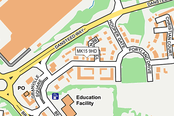 MK15 9HD map - OS OpenMap – Local (Ordnance Survey)