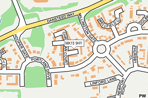 MK15 9HY map - OS OpenMap – Local (Ordnance Survey) MK15 9HY map - OS OpenMap – Local (Ordnance Survey)