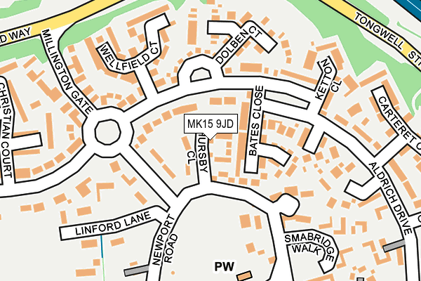 MK15 9JD map - OS OpenMap – Local (Ordnance Survey) MK15 9JD map - OS OpenMap – Local (Ordnance Survey)