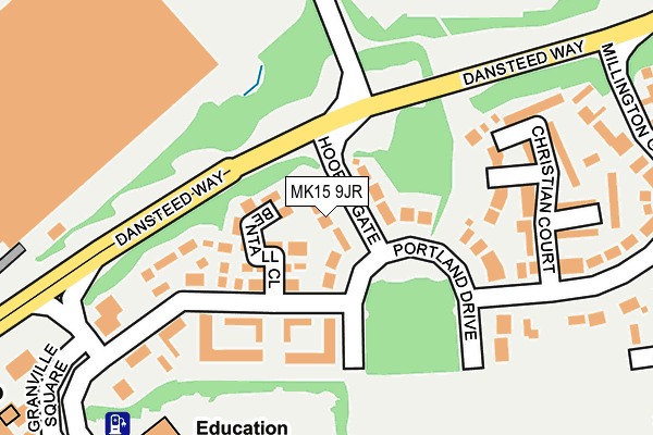 MK15 9JR map - OS OpenMap – Local (Ordnance Survey)