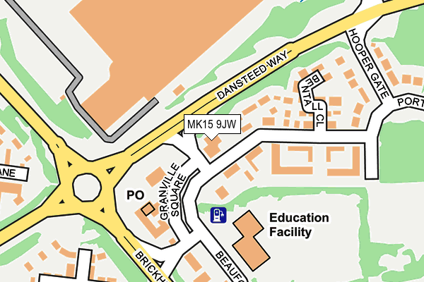 MK15 9JW map - OS OpenMap – Local (Ordnance Survey) MK15 9JW map - OS OpenMap – Local (Ordnance Survey)