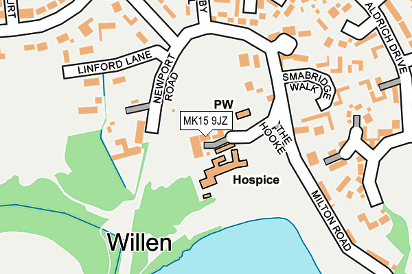 MK15 9JZ map - OS OpenMap – Local (Ordnance Survey)