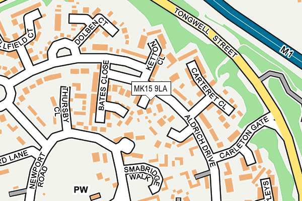 MK15 9LA map - OS OpenMap – Local (Ordnance Survey) MK15 9LA map - OS OpenMap – Local (Ordnance Survey)