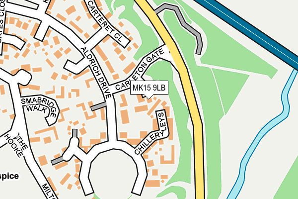 MK15 9LB map - OS OpenMap – Local (Ordnance Survey) MK15 9LB map - OS OpenMap – Local (Ordnance Survey)