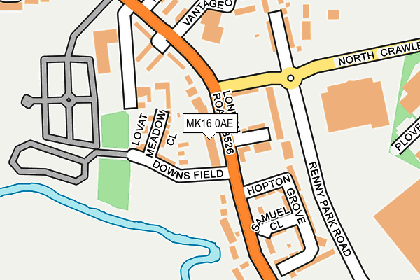 MK16 0AE map - OS OpenMap – Local (Ordnance Survey) MK16 0AE map - OS OpenMap – Local (Ordnance Survey)