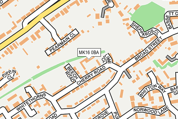 MK16 0BA map - OS OpenMap – Local (Ordnance Survey) MK16 0BA map - OS OpenMap – Local (Ordnance Survey)