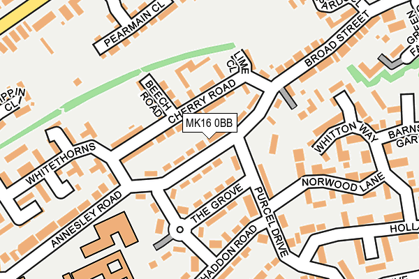 MK16 0BB map - OS OpenMap – Local (Ordnance Survey)