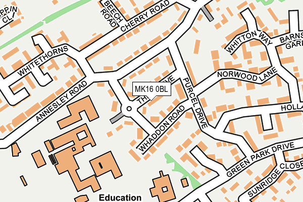 MK16 0BL map - OS OpenMap – Local (Ordnance Survey) MK16 0BL map - OS OpenMap – Local (Ordnance Survey)