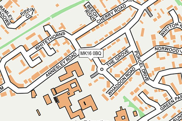 MK16 0BQ map - OS OpenMap – Local (Ordnance Survey) MK16 0BQ map - OS OpenMap – Local (Ordnance Survey)