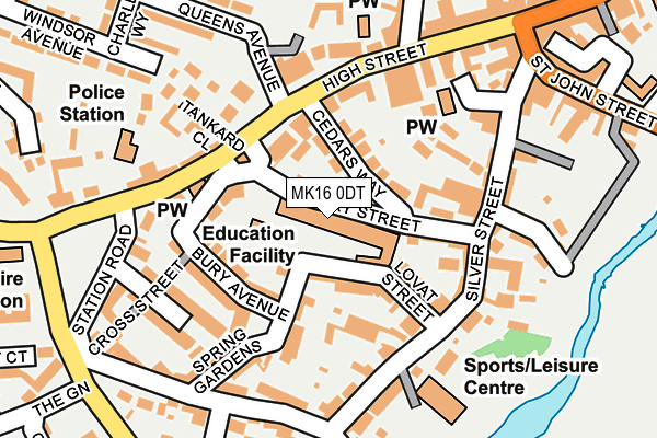 MK16 0DT map - OS OpenMap – Local (Ordnance Survey)