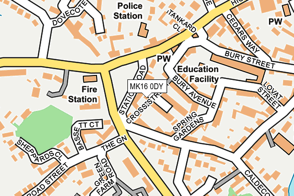 MK16 0DY map - OS OpenMap – Local (Ordnance Survey) MK16 0DY map - OS OpenMap – Local (Ordnance Survey)