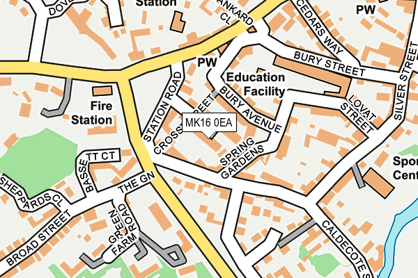 MK16 0EA map - OS OpenMap – Local (Ordnance Survey) MK16 0EA map - OS OpenMap – Local (Ordnance Survey)