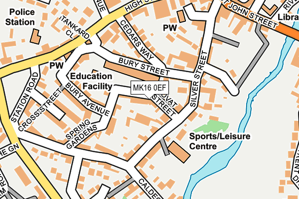 MK16 0EF map - OS OpenMap – Local (Ordnance Survey)