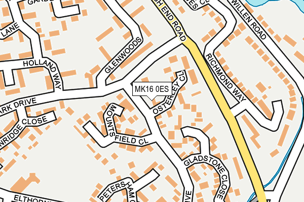 MK16 0ES map - OS OpenMap – Local (Ordnance Survey) MK16 0ES map - OS OpenMap – Local (Ordnance Survey)
