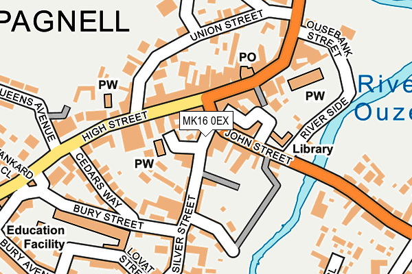 MK16 0EX map - OS OpenMap – Local (Ordnance Survey)