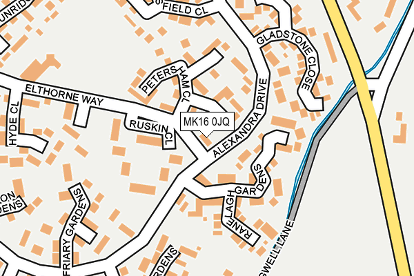 MK16 0JQ map - OS OpenMap – Local (Ordnance Survey)
