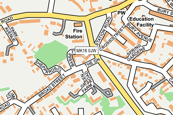 MK16 0JW map - OS OpenMap – Local (Ordnance Survey) MK16 0JW map - OS OpenMap – Local (Ordnance Survey)
