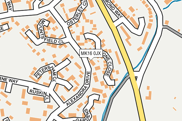 MK16 0JX map - OS OpenMap – Local (Ordnance Survey) MK16 0JX map - OS OpenMap – Local (Ordnance Survey)
