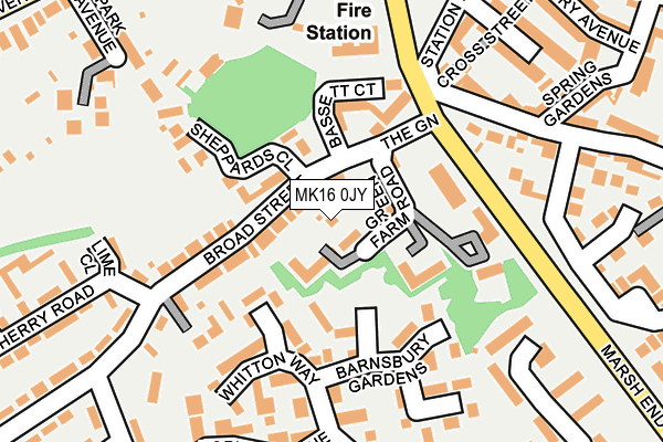 MK16 0JY map - OS OpenMap – Local (Ordnance Survey)