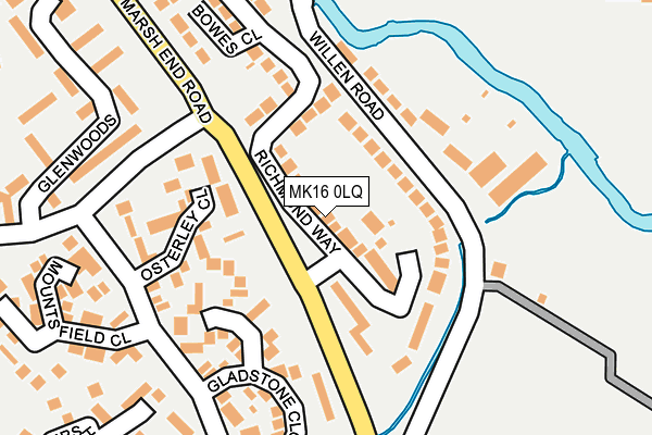 MK16 0LQ map - OS OpenMap – Local (Ordnance Survey) MK16 0LQ map - OS OpenMap – Local (Ordnance Survey)