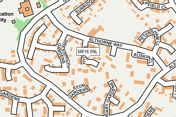 MK16 0NL map - OS OpenMap – Local (Ordnance Survey)