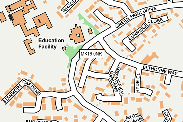 MK16 0NR map - OS OpenMap – Local (Ordnance Survey) MK16 0NR map - OS OpenMap – Local (Ordnance Survey)