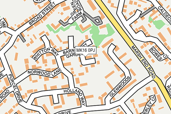MK16 0PJ map - OS OpenMap – Local (Ordnance Survey) MK16 0PJ map - OS OpenMap – Local (Ordnance Survey)