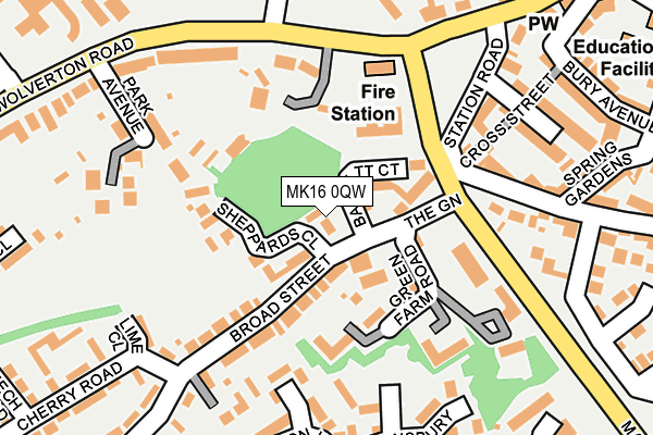 MK16 0QW map - OS OpenMap – Local (Ordnance Survey)