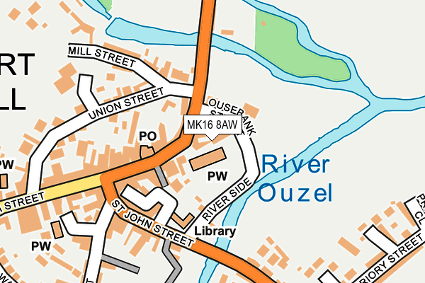 MK16 8AW map - OS OpenMap – Local (Ordnance Survey) MK16 8AW map - OS OpenMap – Local (Ordnance Survey)