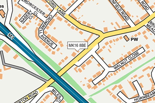 MK16 8BE map - OS OpenMap – Local (Ordnance Survey) MK16 8BE map - OS OpenMap – Local (Ordnance Survey)