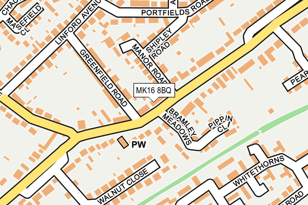 MK16 8BQ map - OS OpenMap – Local (Ordnance Survey) MK16 8BQ map - OS OpenMap – Local (Ordnance Survey)