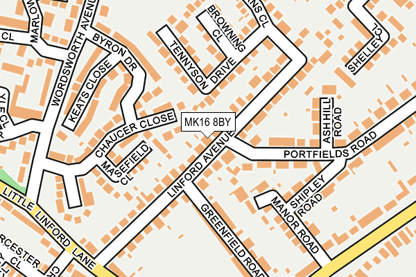 MK16 8BY map - OS OpenMap – Local (Ordnance Survey) MK16 8BY map - OS OpenMap – Local (Ordnance Survey)