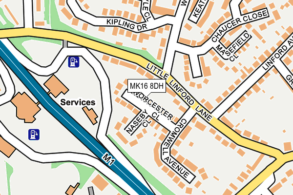 MK16 8DH map - OS OpenMap – Local (Ordnance Survey) MK16 8DH map - OS OpenMap – Local (Ordnance Survey)