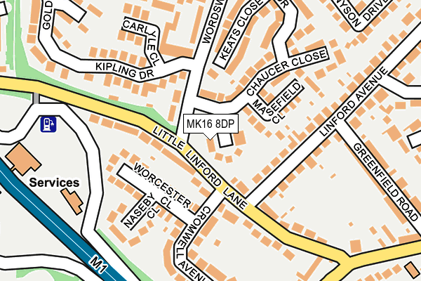 MK16 8DP map - OS OpenMap – Local (Ordnance Survey)