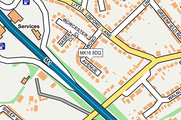 MK16 8DQ map - OS OpenMap – Local (Ordnance Survey)