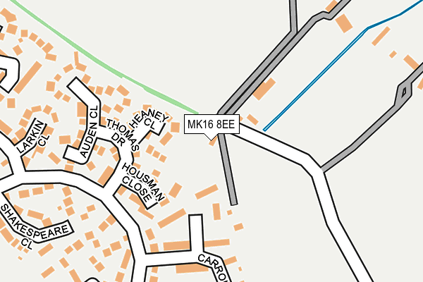 MK16 8EE map - OS OpenMap – Local (Ordnance Survey) MK16 8EE map - OS OpenMap – Local (Ordnance Survey)