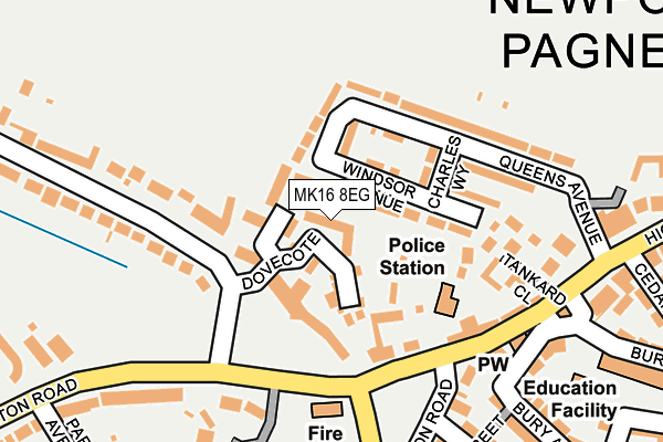 MK16 8EG map - OS OpenMap – Local (Ordnance Survey) MK16 8EG map - OS OpenMap – Local (Ordnance Survey)