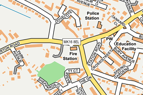 MK16 8EL map - OS OpenMap – Local (Ordnance Survey) MK16 8EL map - OS OpenMap – Local (Ordnance Survey)