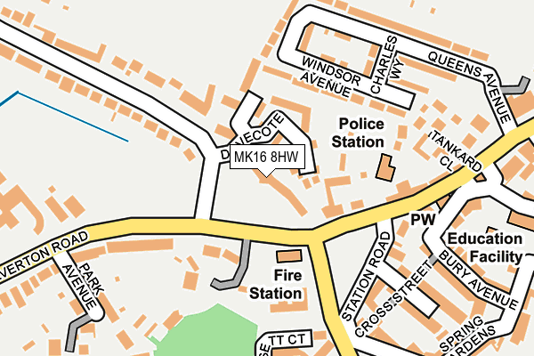 MK16 8HW map - OS OpenMap – Local (Ordnance Survey) MK16 8HW map - OS OpenMap – Local (Ordnance Survey)