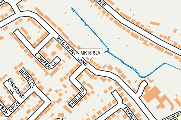 MK16 8JA map - OS OpenMap – Local (Ordnance Survey) MK16 8JA map - OS OpenMap – Local (Ordnance Survey)