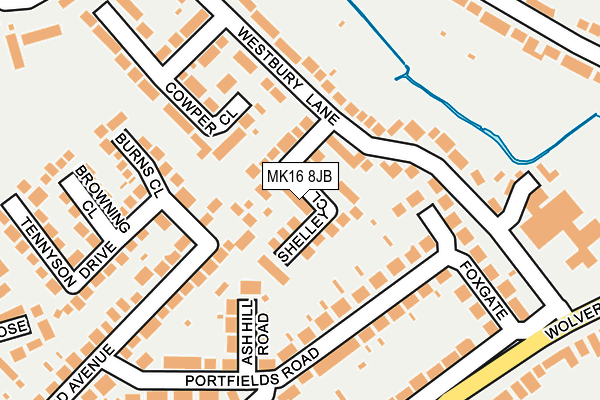 MK16 8JB map - OS OpenMap – Local (Ordnance Survey) MK16 8JB map - OS OpenMap – Local (Ordnance Survey)