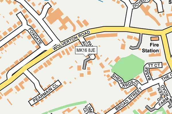 MK16 8JE map - OS OpenMap – Local (Ordnance Survey)