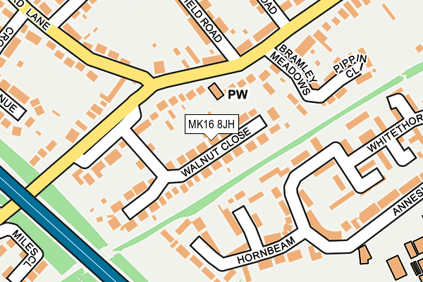 MK16 8JH map - OS OpenMap – Local (Ordnance Survey)