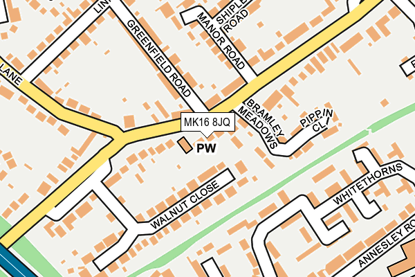 MK16 8JQ map - OS OpenMap – Local (Ordnance Survey)