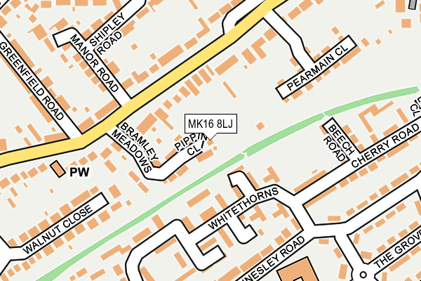 MK16 8LJ map - OS OpenMap – Local (Ordnance Survey) MK16 8LJ map - OS OpenMap – Local (Ordnance Survey)
