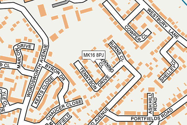 MK16 8PJ map - OS OpenMap – Local (Ordnance Survey) MK16 8PJ map - OS OpenMap – Local (Ordnance Survey)