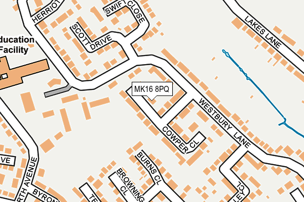 MK16 8PQ map - OS OpenMap – Local (Ordnance Survey) MK16 8PQ map - OS OpenMap – Local (Ordnance Survey)