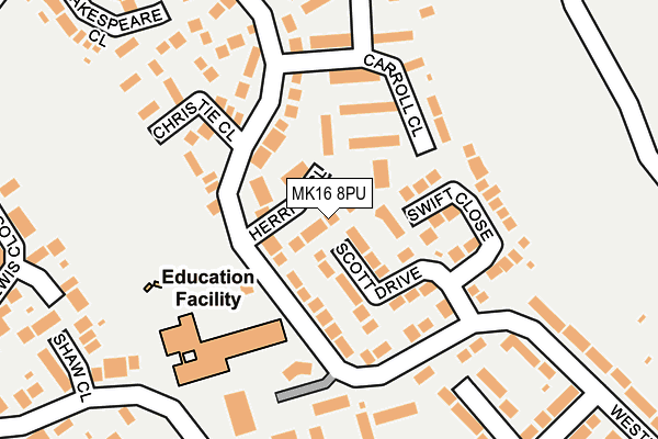 MK16 8PU map - OS OpenMap – Local (Ordnance Survey) MK16 8PU map - OS OpenMap – Local (Ordnance Survey)