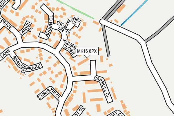 MK16 8PX map - OS OpenMap – Local (Ordnance Survey) MK16 8PX map - OS OpenMap – Local (Ordnance Survey)