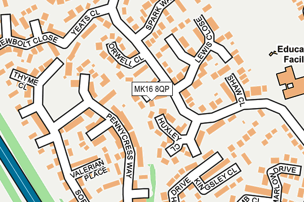 MK16 8QP map - OS OpenMap – Local (Ordnance Survey) MK16 8QP map - OS OpenMap – Local (Ordnance Survey)